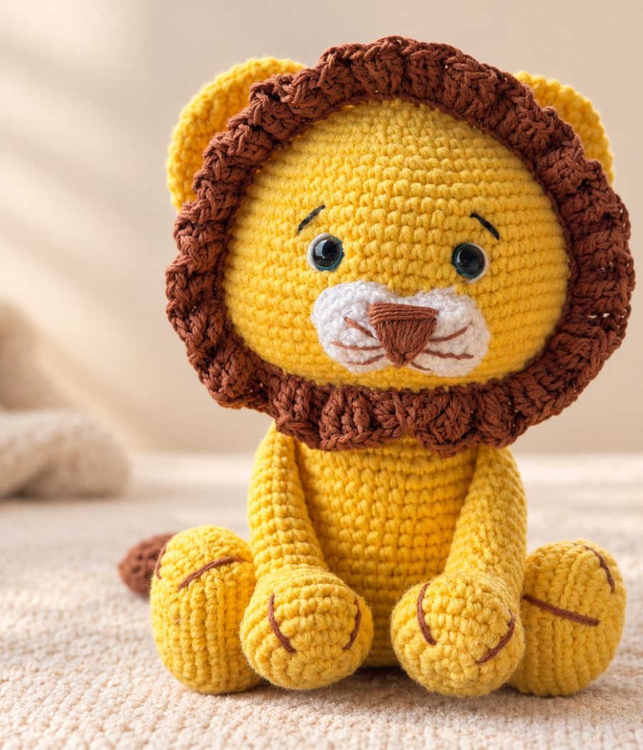 Figurine Lion en crochet