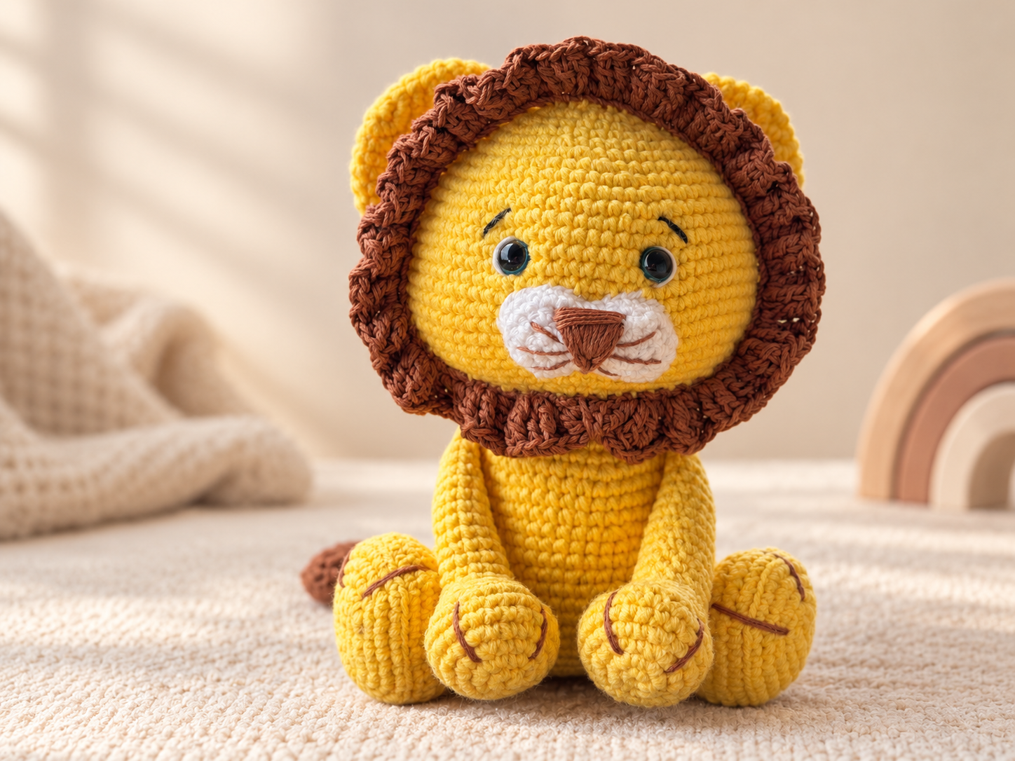 Figurine Lion en crochet